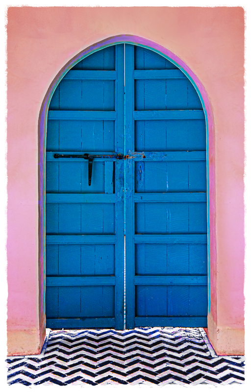 Blue door pink